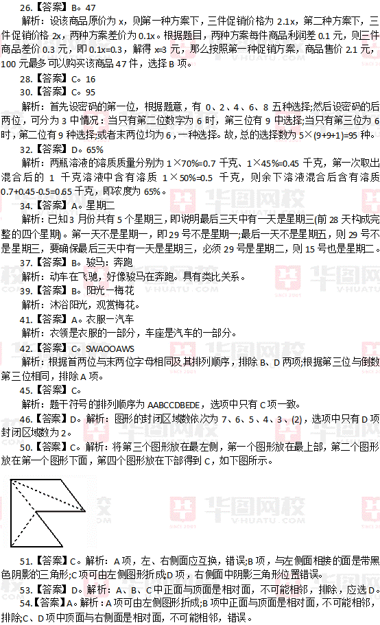 2014年江蘇省公務(wù)員考試行測(cè)真題及真題解析-C卷（部分）